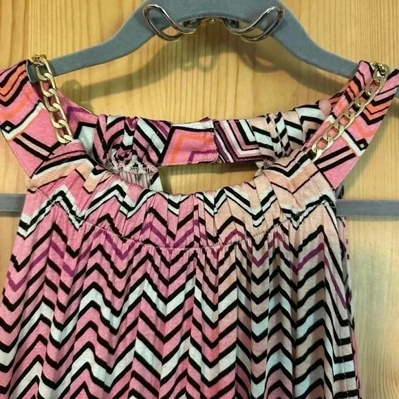 Jennifer Lopez Maxi Dress With Chain Embellishment Size Large - Picture 4 of 6